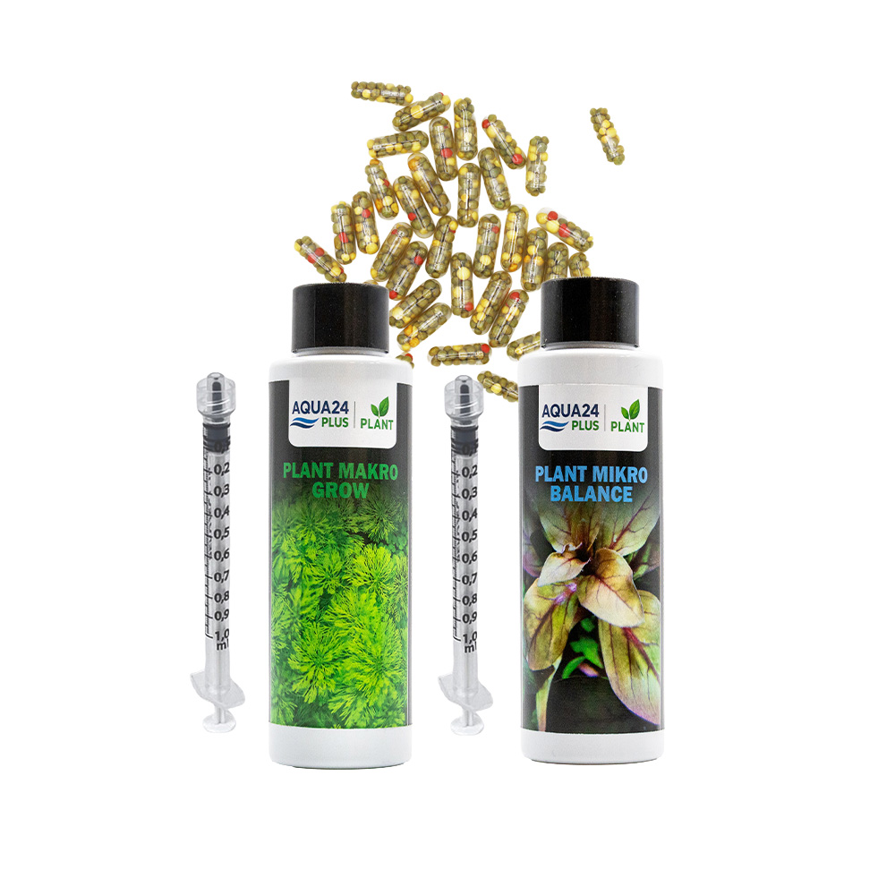 AQUA24 PLUS Zestaw Nawozów Makro Mikro 2x100ml + Caps Boost 20 szt